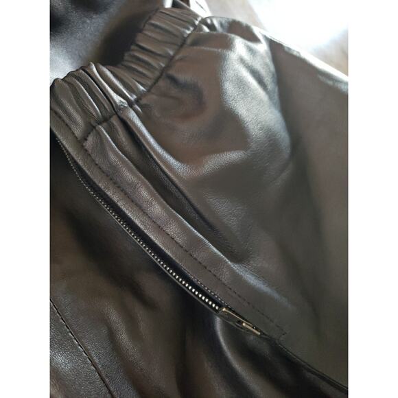 Nili Lotan Black Lambskin Leather Cropped French Military Jogger Pants SZ 8 (G - Picture 10 of 10